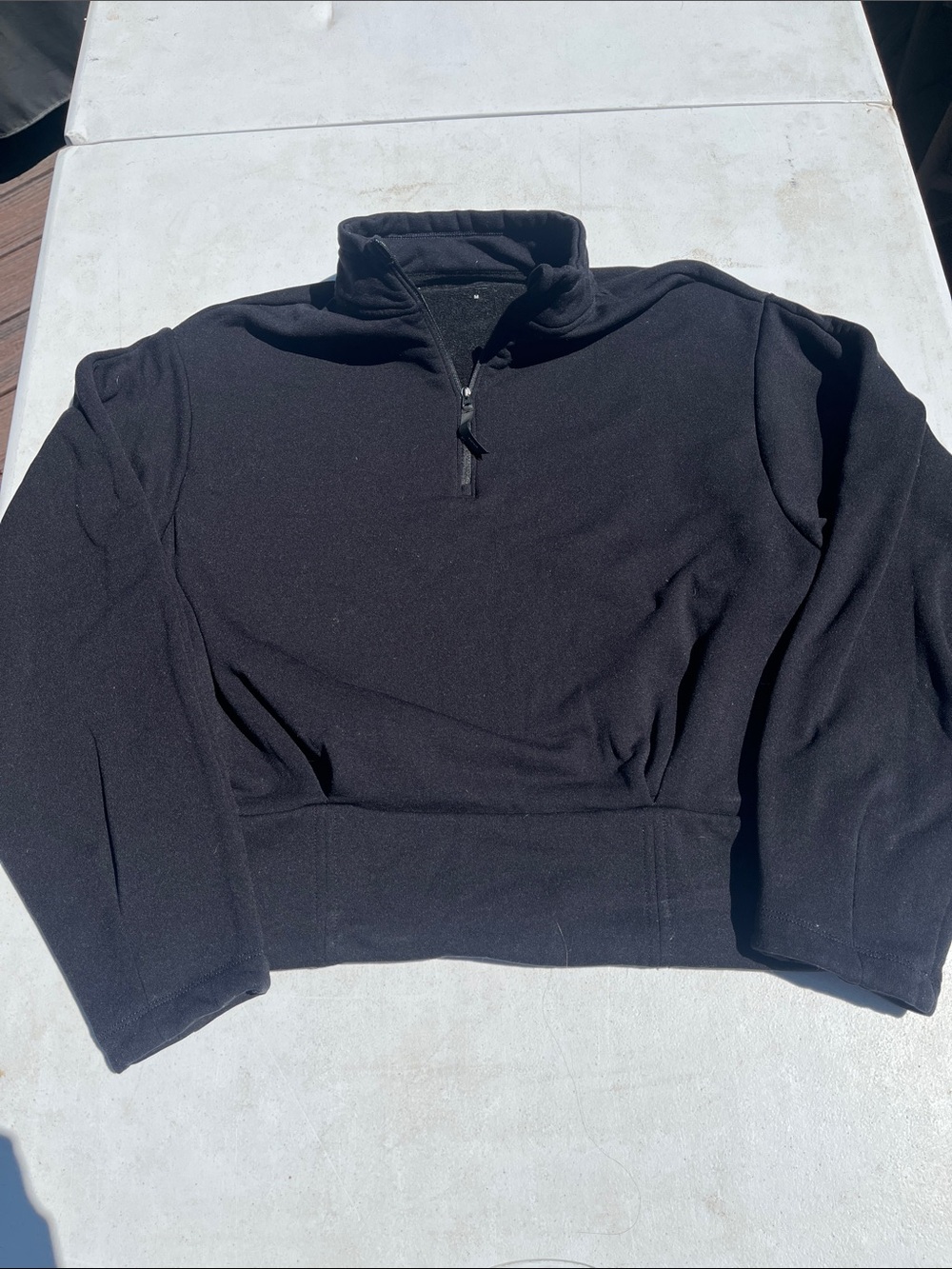 Athleta Black Quarter-Zip Fleece Pullover